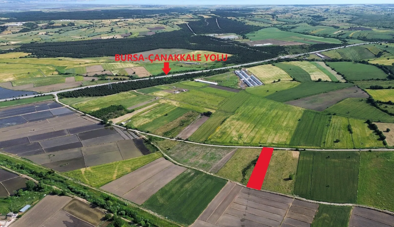 BİGA YUKARIDEMİRCİ'DE OTOYOL VE KÖYE YAKIN 4144 M2 SATILIK TARLA